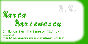 marta marienescu business card